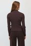 Women's Corded Fabric Cardigan with a Zipper - 5
