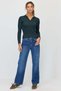 Women's V-Neck Ribbed Knitwear Sweater - 8