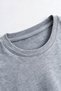 Gray Oversized Blouse with a Crew Neck and Padded Shoulders - 3