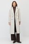 Women's Double-Breasted Double Collar Wide-Cut Long Coat - 2
