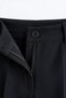 Black Belted Flare-Leg Modal Pants - 2