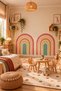 Colorful Rainbow Arch Wall Sticker – Self-Adhesive Wall Decoration for Baby and Children's Rooms
