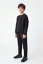 Boys' Crew Neck Raglan Sleeve Sweatshirt with Seam Detail - 3