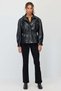 Women's Lace-Up Zipper Leather Jacket - 7