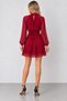 Women's Judge-Style Long-Sleeved Chiffon Dress with Ruched Collar, Belted Waist, Lined, Elegant Design, Timeless Elegance, Fall Style - 2