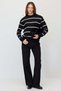 Women's Striped Crew Neck Relaxed Fit Knitwear Sweater - 5