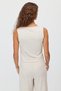 Women's Sleeveless Blouse with Corded Fabric and Two-Way Zipper - 5