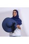 طقم قبعة كاملة مع طرحة صيفية-كحلي - 3