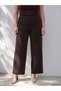 LCW Curve Brown Interlock Straight-Leg & Slim Women's Pants, Featuring the ALITA CITY Touch - 2