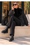 ROBIN Women's Fur-Trimmed Collar and Cuffs, Detachable Raglan Sleeves, Oversized Short Puffer Coat - 7