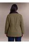 Peak New Season Khaki Plus-Size Velvet-Collar Women's Jacket with Boat Neck - 2