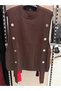 On Fashion Button-Down Crew-Neck Sweater 69310
