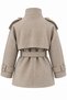 Premium Short Coat with Mock Neck and Shoulder Epaulets - Beige - 4