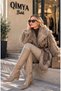 ROBIN Women's Leather-Belted Tasseled Faux Fur Coat - 7