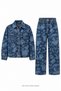 Blue-Printed Denim Set, Blue