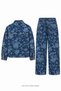 Blue-Printed Denim Set, Blue - 6