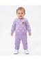 Girls' Baby Süzene Teddy Bear Print Winter 3-Thread Brushed Inside Sherpa 1-2-3 Years 2-Piece Top and Bottom Set - 3