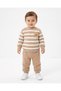 Boys' Süzene Teddy Bear Print Embroidered Winter 3-Thread Brushed Inside 1-2-3 Years 2-Piece Top and Bottom Set