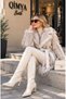ROBIN Women's Leather-Belted Tasseled Faux Fur Coat - 3