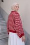 Striped Casual Knit Sweater T2623 - RED - 3