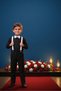 Boy's November 10, April 23, October 29 Formal Attire: Black Long-Sleeve Shirt, Black Pants, White Bow Tie and Suspenders Set - 2