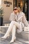 ROBIN Women's Leather-Belted Tasseled Faux Fur Coat - 7