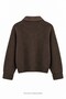Coffee-Colored Sweater with a Collar, Brown - 4