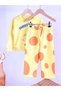 Unisex Yellow Printed Kids' Top and Bottom Set (Not Brushed Inside) - 3
