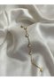 Gold Clover-Patterned Large and Mini White Bracelet 2-Piece Set - 3