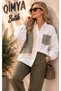 Bebe plus women's knitted cotton shirt with pockets and detailed long back - 2