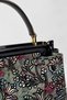 Dila Women's Colorful Midi Length Clutch Bag with Floral Print - Black - 5