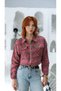 Women's Pink Plaid Zip-Up Cropped Shirt Jacket - 2