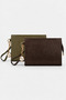 Portfolio 2 Li Clutch Bag - Dark Coffee - Khaki