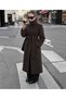 Women's Long Coat with a Mock Neck, Buttons, Lined Body, and Belted Design - 4