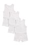 Boys' Ribbed Cotton Tank Top and Boxer Brief Underwear Set 3-Pack – White