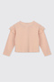 Girls' Knitted Salmon-Colored Cardigan - 2