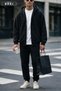 Minimalist, Simple Design Black Unisex Oversized Cardigan - 6