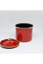 9 CM SMALL RED-GOLD ENAMEL JAR & SUGAR BOWL - 5