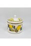 9 CM SMALL LEMON-PATTERNED ENAMEL JAR & SUGAR BOWL - 2