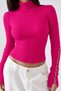 Women's Turtleneck Sweater with Stone-Embellished Collar - 2