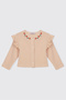 Girl's Knitted Salmon-Colored Cardigan
