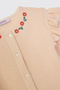 Girl's Knitted Salmon-Colored Cardigan - 3
