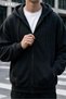 Minimalist, Simple Design Black Unisex Oversized Cardigan - 3