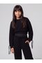 Seray New Season Black Crew Neck Sweatshirt for Young Girls - 2