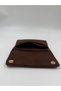 Women's Suede Chain Strap Clutch Bag with Charm Details - 6