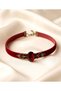 GENUINE LEATHER HANDMADE NATURAL STONE CHOKER NECKLACE - 3