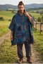 Unisex Nepal Patchwork Ethnic Patterned Hooded Tasseled Unisex Oversized Poncho - 2