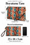 Nora Women's Portfolio Handbag - Patterned Clutch Bag with Wrist Strap - 4