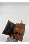 Women's Suede Keychain Wallet with Detailed Design - 4