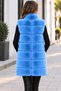 Women's Mock Neck, Hook-and-Eye Closure, Zipper, Plush Fur Vest with Zippered Pockets, Sleeveless Winter Vest - 3